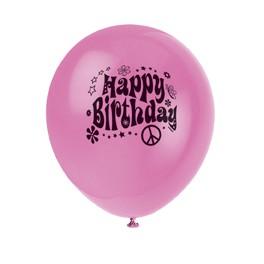 8 12" TYE-DYE BIRTHDAY BLLNS