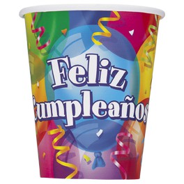 8 FELIZ CUMPLEANOS 9 OZ CUPS