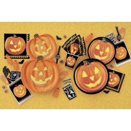 8 PUMPKIN GLOW  9" ROUND PLTS