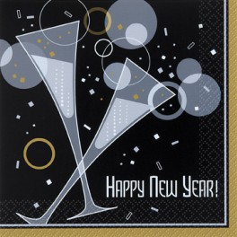 24 BUBBLY NEW YEAR BEV NAPKINS