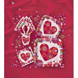 8 HEARTS IN BLOOM 9" SQ PLTS