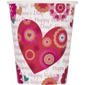 8 HEARTS IN BLOOM 9 OZ CUPS