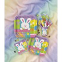 8 PATCHWORK BUNNY 9" SQ PLTS