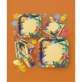 8 TIKI TROPICS 9" SQUARE PLATE