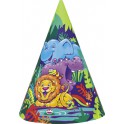 8 SMILING SAFARI PARTY HATS