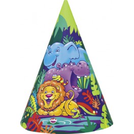 8 SMILING SAFARI PARTY HATS