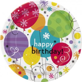 8 BREEZY BIRTHDAY 9" PLATES