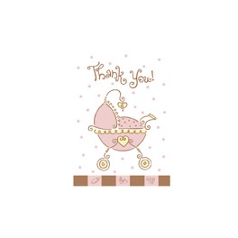 8 BABY JOY PINK THANK YOU NOTE