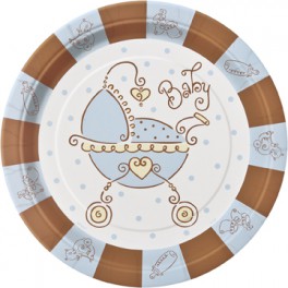 8 BABY JOY BLUE 9" PLATES