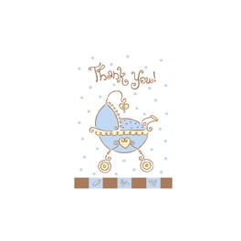 8 BABY JOY BLUE THANK YOU NOTE