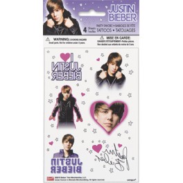 4 JUSTIN BIEBER TATTOO SHEETS