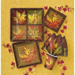 8 GOLDEN LEAVES 9" SQRW PLATES