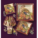 8 CORNUCOPIA 9" SQRW PLATES