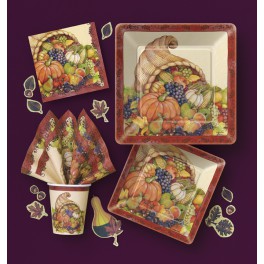 8 CORNUCOPIA 9" SQRW PLATES