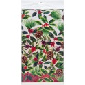 FESTIVE HOLLY TABLECOVER PLSTC
