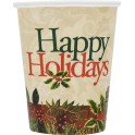 8 FESTIVE HOLLY 9 OZ CUPS