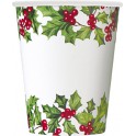 8 HOLLY GARLAND 9 OZ CUPS