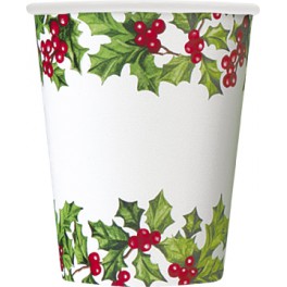 8 HOLLY GARLAND 9 OZ CUPS