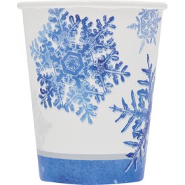8 SNOWFLAKES 9 OZ CUPS