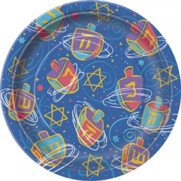8 FESTIVE HANUKKAH 7'' PLATES