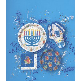 8 FESTIVE HANUKKAH  9" PLATES
