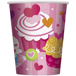 8 CUPCAKE HEARTS 9 OZ CUPS