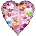 18"BLK CUPCAKE VALENT HRT FOIL