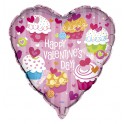 18"PKG CUPCAKE VALENT HRT FOIL
