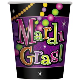 8 MARDI GRAS BEADS 9 OZ CUPS