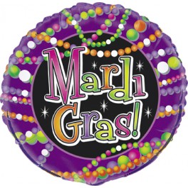 18"BLK MARDI GRAS BEAD FOIL BL