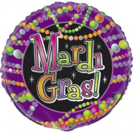 18" PKG MARDI GRAS BDS FOIL BL