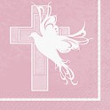 16 DOVE CROSS PINK BEV NAPKINS