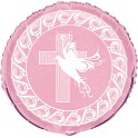 18'' PKG DOVE CROSS PINK FOIL