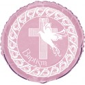 18"PKG CROSS PNK BPTSM FOIL BL