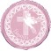 18"PKG CROSS PNK BPTSM FOIL BL