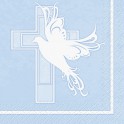 16 DOVE CROSS BLUE BEV NAPKINS