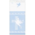 DOVE CROSS BLUE TABLECOVR PLAS