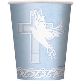 8 DOVE CROSS BLUE 9 OZ CUPS