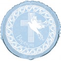 18'' BLK CROSS BLU BAPTSM FOIL