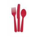 18 ASST CUTLERY RUBY RED