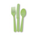 18 ASST CUTLERY LIME GRN