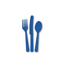 18 ASST CUTLERY ROYAL BLUE