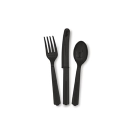 18 ASST CUTLERY MIDNT BLACK