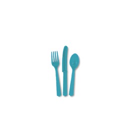 18 ASST CUTLERY CRBBN TEAL