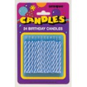 24 SPIRL B'DAY CANDLE-BLUE