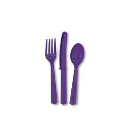 18 ASST CUTLERY DEEP PURPLE