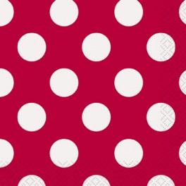 16 RUBY RED DOTS BEV NAPS