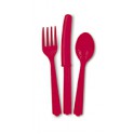 24 ASST CUTLERY -RUBY RED (PZ)