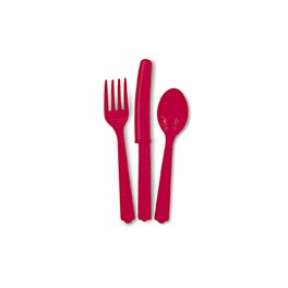 24 ASST CUTLERY -RUBY RED (PZ)