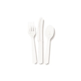 24 ASST CUTLERY-WHITE (PZ)